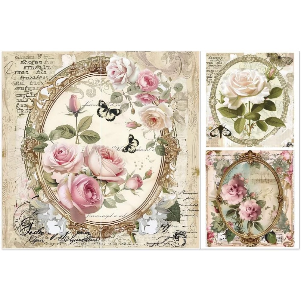 3pcs/Set Rose Rub on Transfers - Vintage Home Textiles recensie en prijs