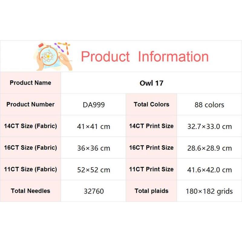 Owl DIY Animal Pattern Cross S - Home Textiles Discount recensie en prijs