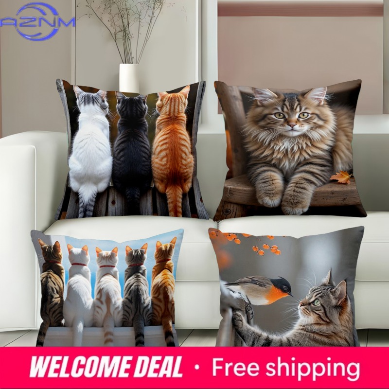 Cute Cat Pillows With Differen - Home Textiles Images recensie en prijs