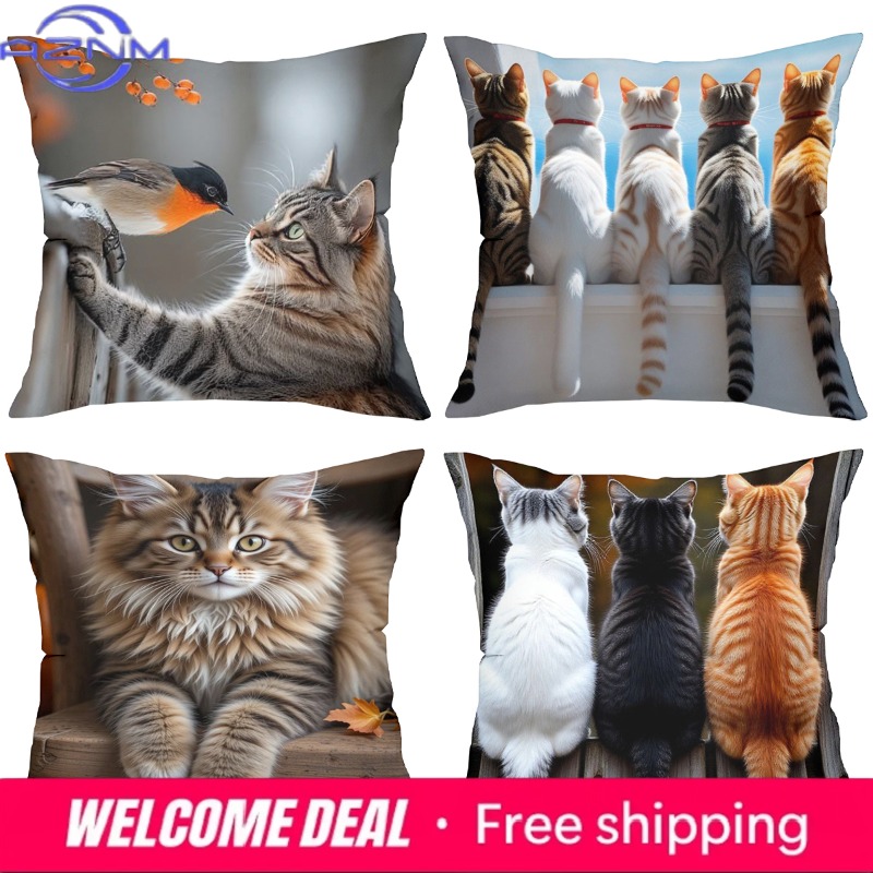 Cute Cat Pillows With Differen - Home Textiles Images recensie en prijs
