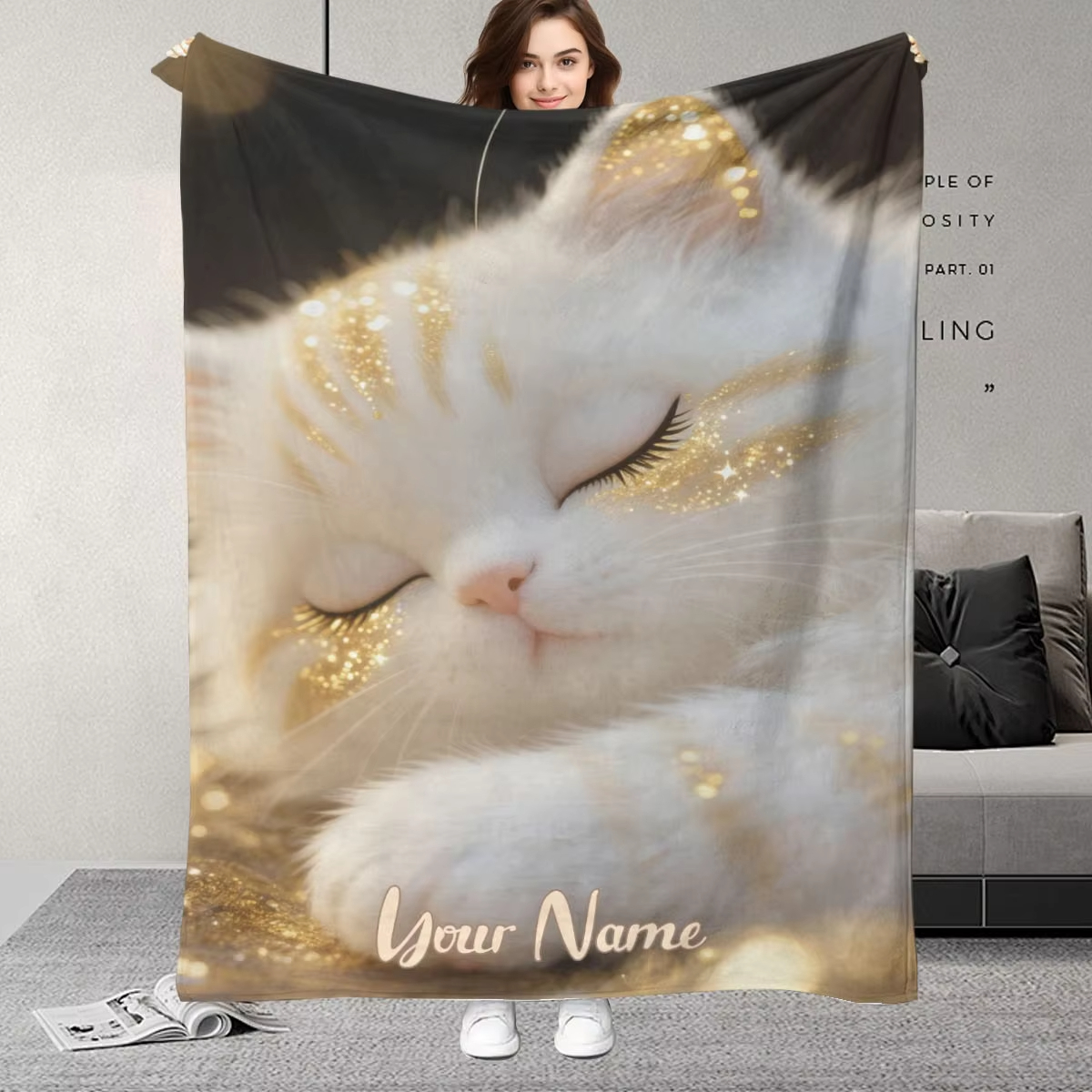 Custom Name Dreamy Cat Pattern - Home Textiles Images recensie en prijs