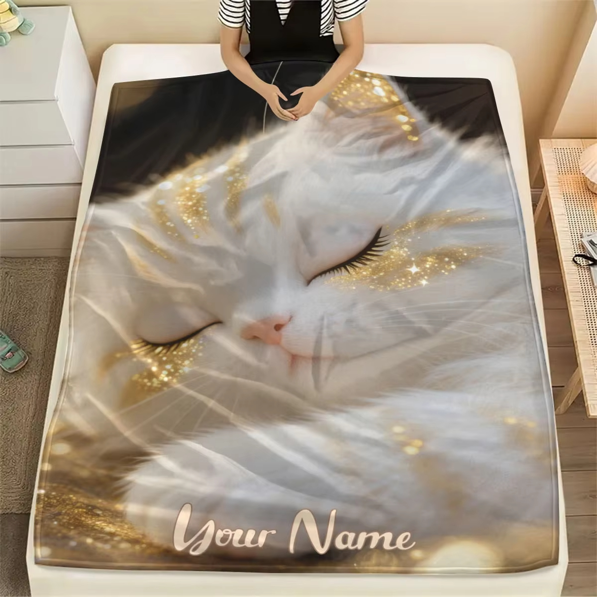 Custom Name Dreamy Cat Pattern - Home Textiles Images recensie en prijs