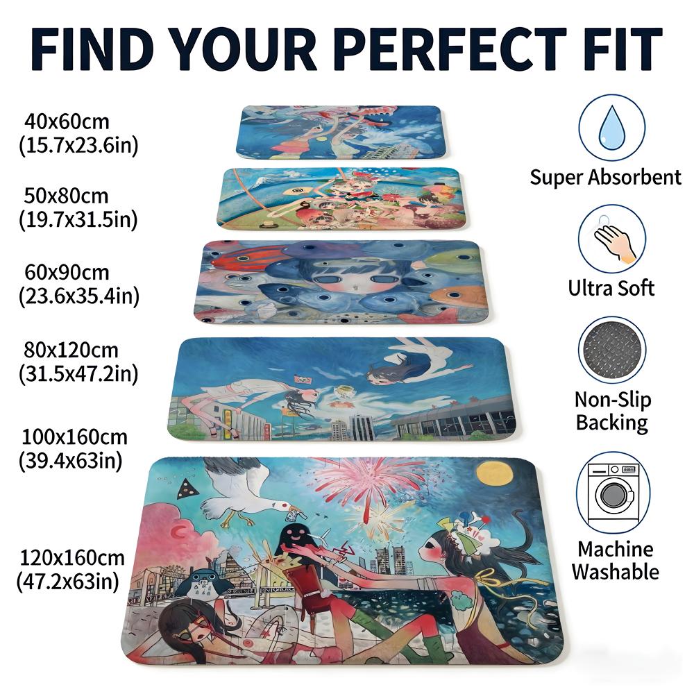 A-Aya Takano Anime Floor Mat F - Aya Home Textiles recensie en prijs