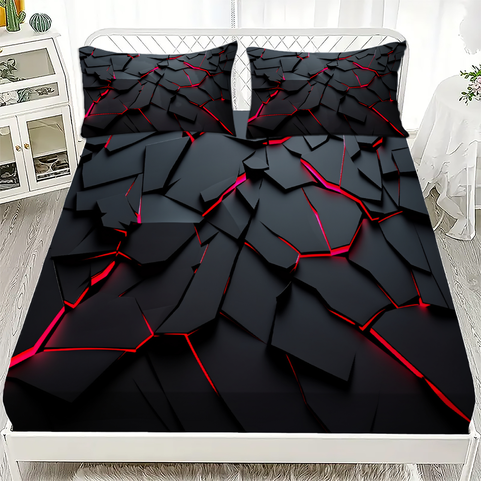 3Pcs Lightning Glow Fitted She - Home Textiles Discount recensie en prijs